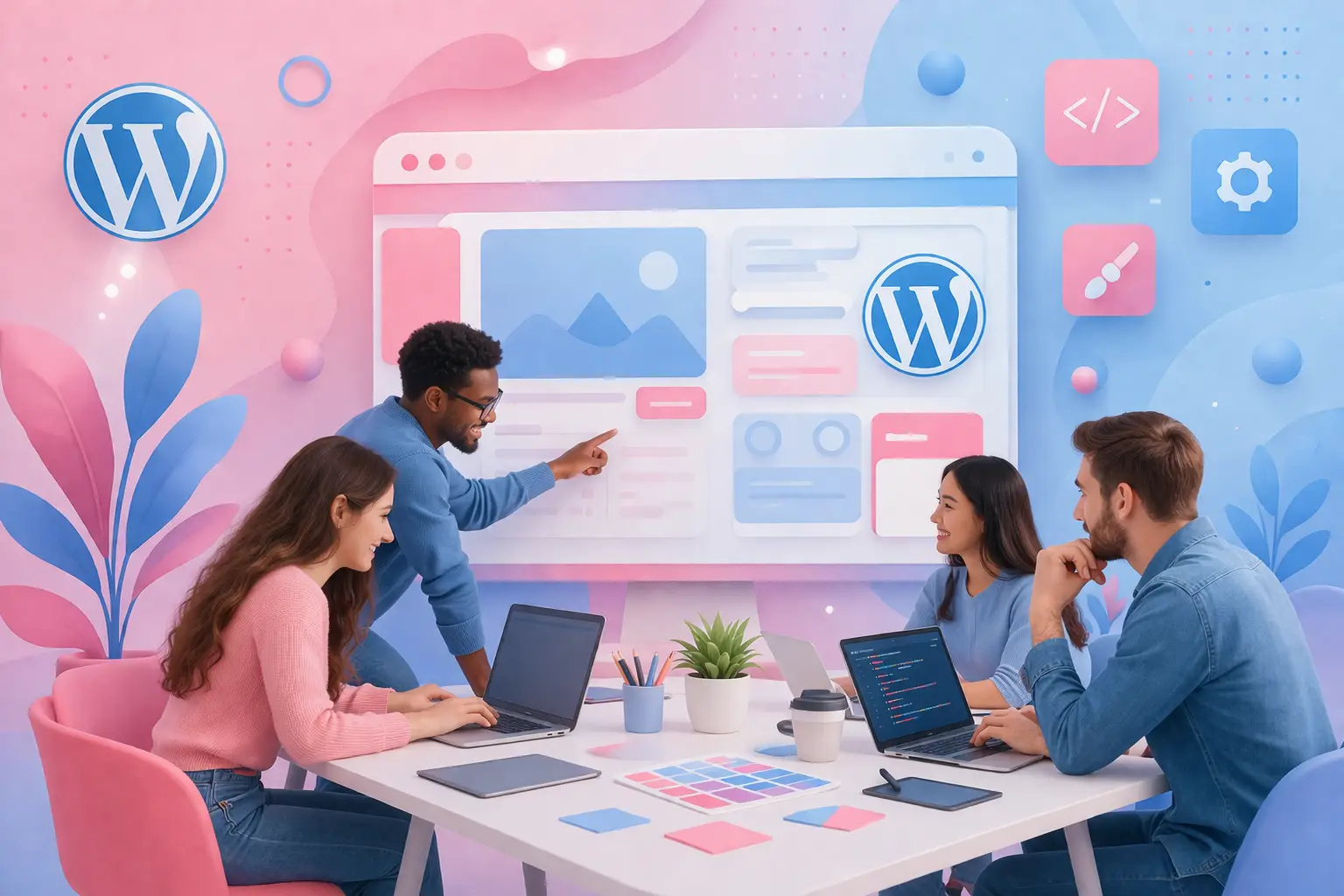 Collaborative workspace with modern UI design